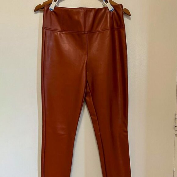 Brown Faux Leather Pants - Picture 4 of 4